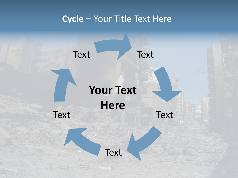 A Destroyed Building In A City With A Sky Background PowerPoint Template