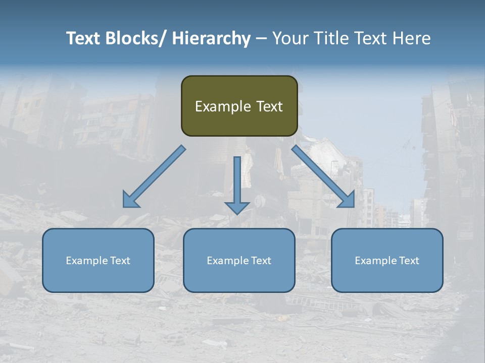 A Destroyed Building In A City With A Sky Background PowerPoint Template