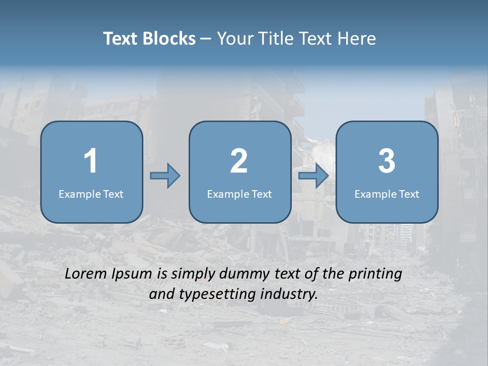 A Destroyed Building In A City With A Sky Background PowerPoint Template