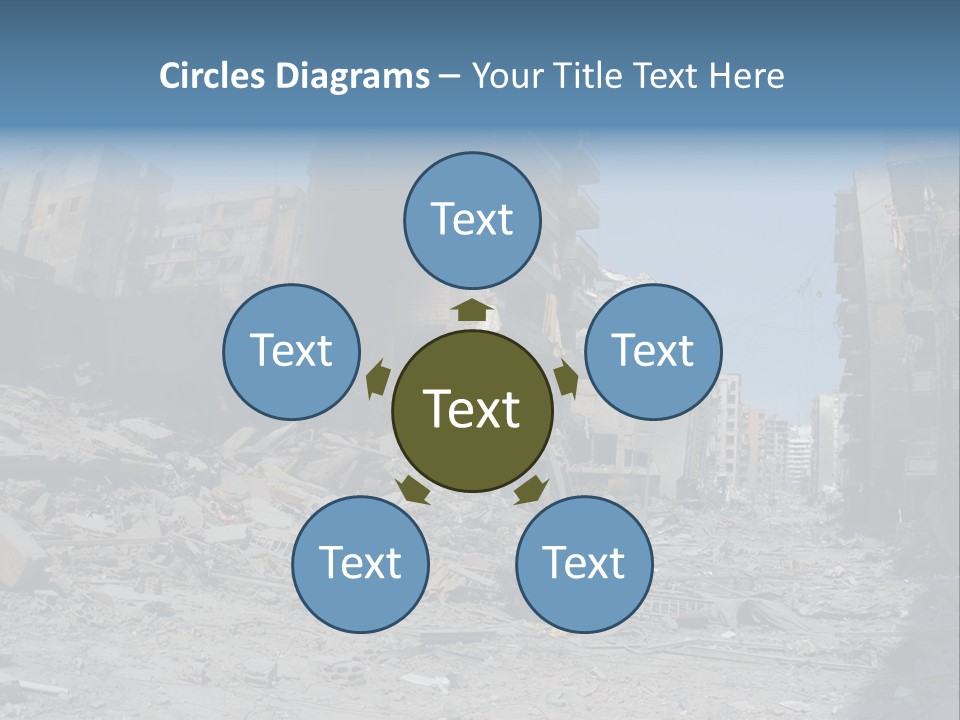 A Destroyed Building In A City With A Sky Background PowerPoint Template