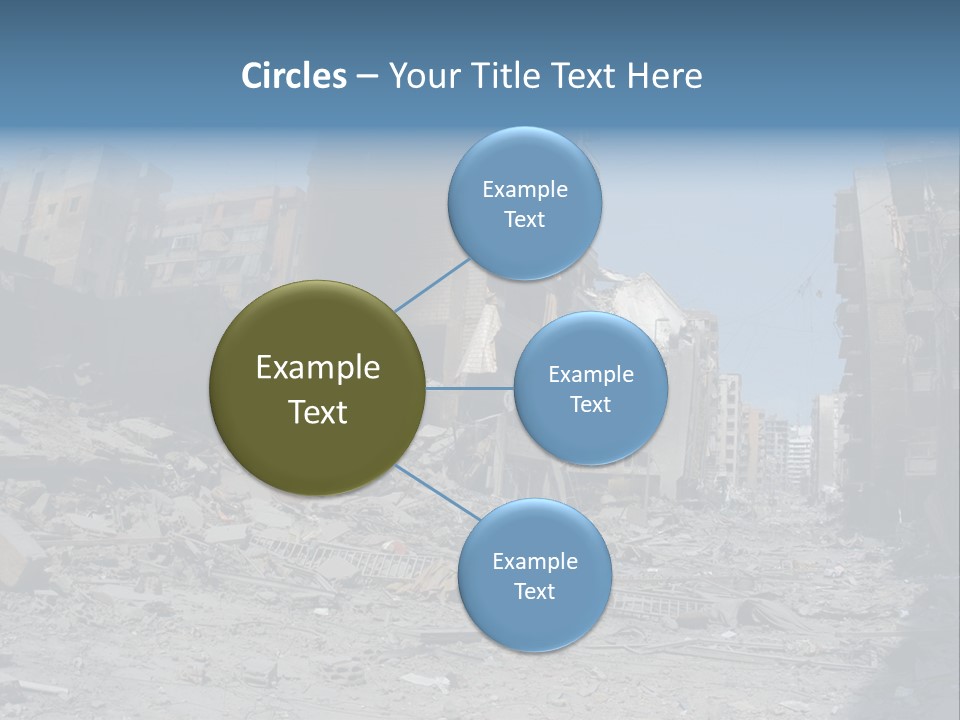 A Destroyed Building In A City With A Sky Background PowerPoint Template