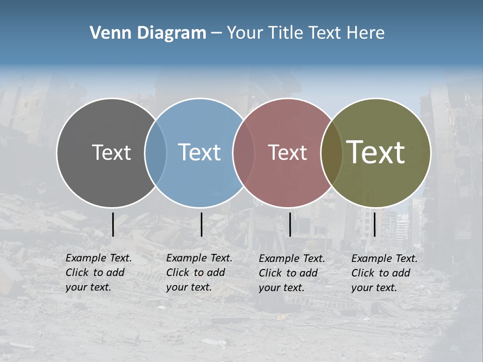 A Destroyed Building In A City With A Sky Background PowerPoint Template