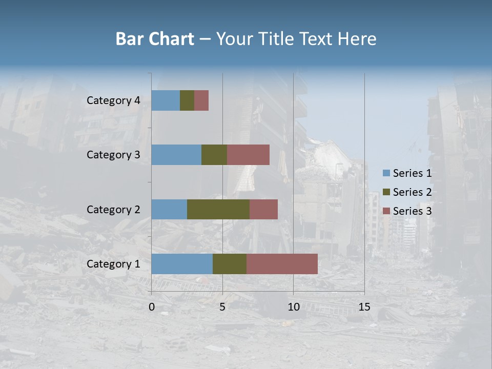 A Destroyed Building In A City With A Sky Background PowerPoint Template