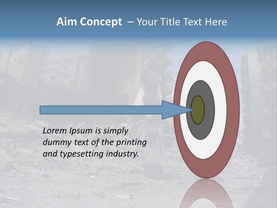 A Destroyed Building In A City With A Sky Background PowerPoint Template