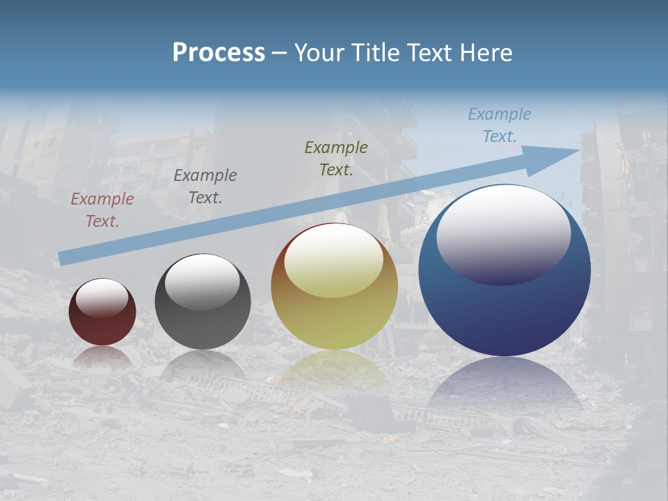 A Destroyed Building In A City With A Sky Background PowerPoint Template