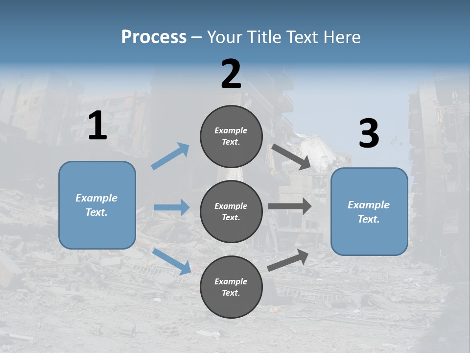 A Destroyed Building In A City With A Sky Background PowerPoint Template