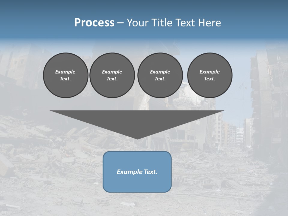 A Destroyed Building In A City With A Sky Background PowerPoint Template