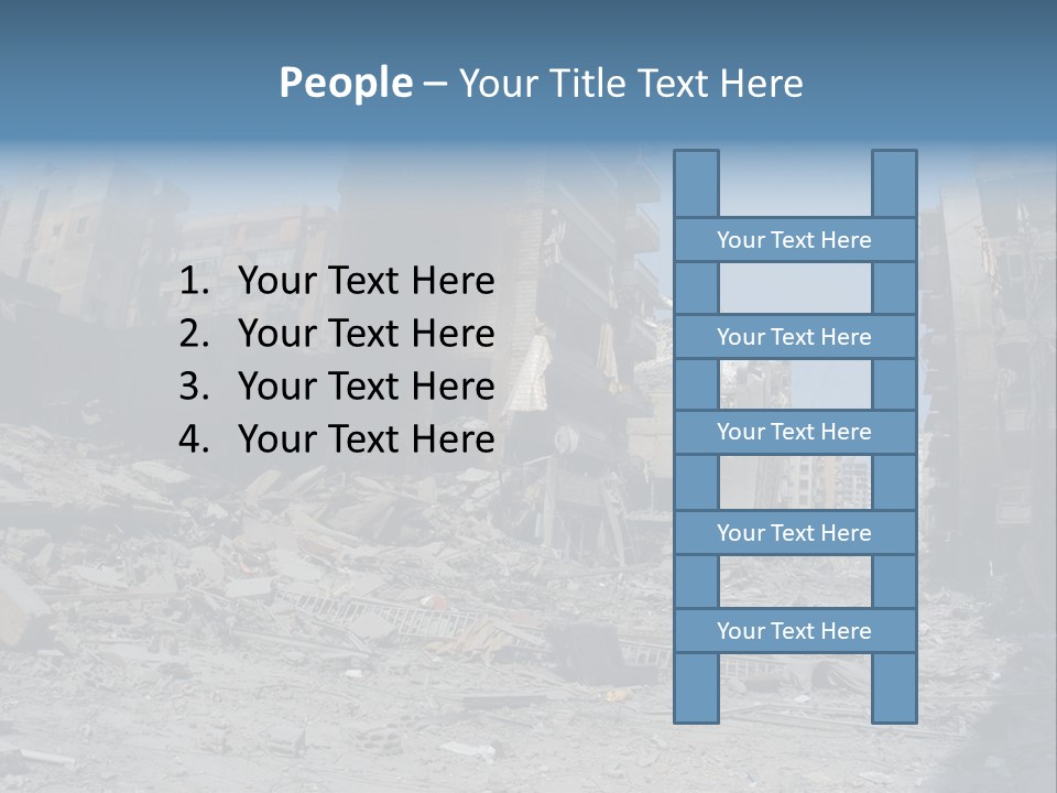 A Destroyed Building In A City With A Sky Background PowerPoint Template