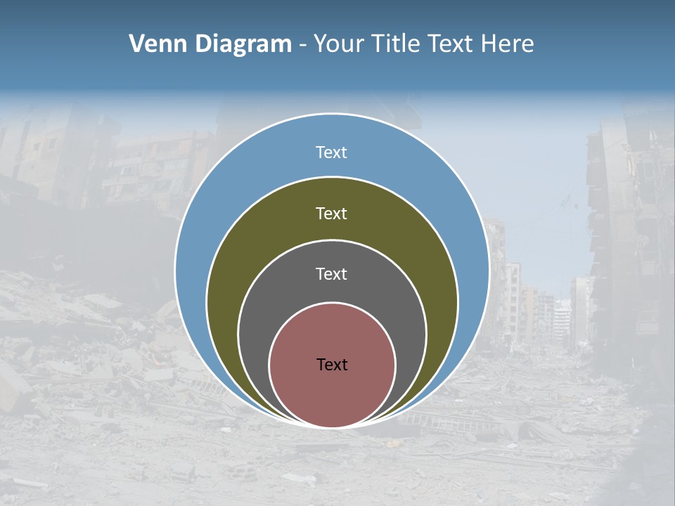 A Destroyed Building In A City With A Sky Background PowerPoint Template