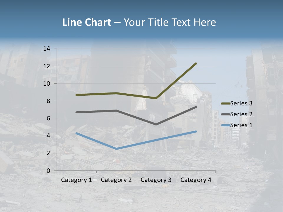 A Destroyed Building In A City With A Sky Background PowerPoint Template