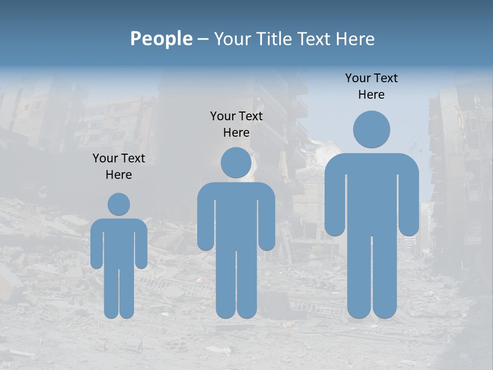 A Destroyed Building In A City With A Sky Background PowerPoint Template