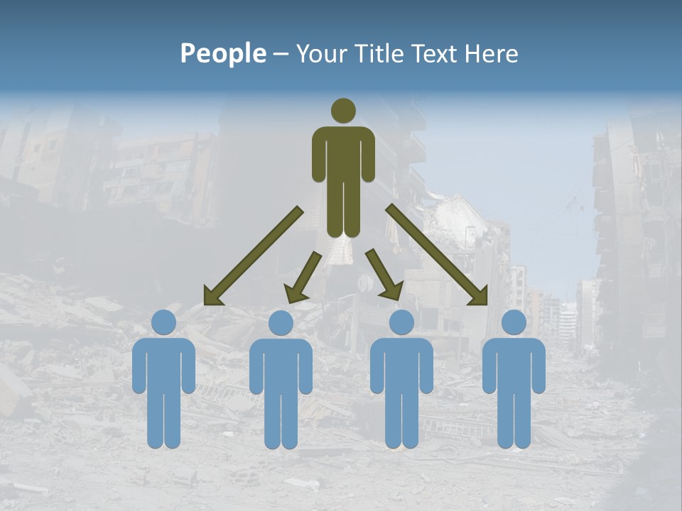 A Destroyed Building In A City With A Sky Background PowerPoint Template