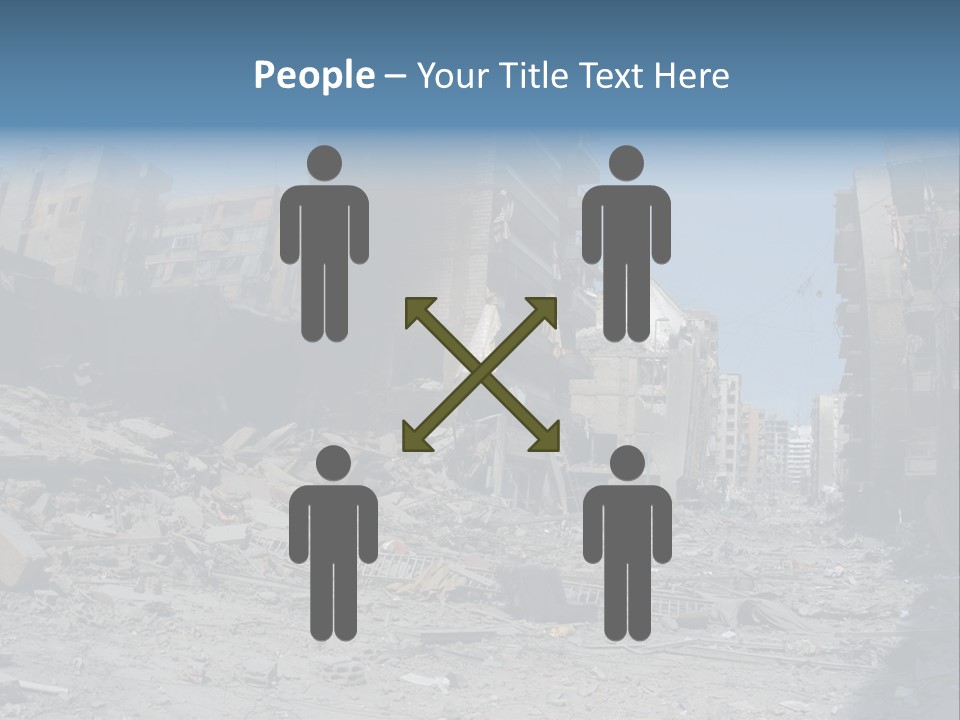 A Destroyed Building In A City With A Sky Background PowerPoint Template