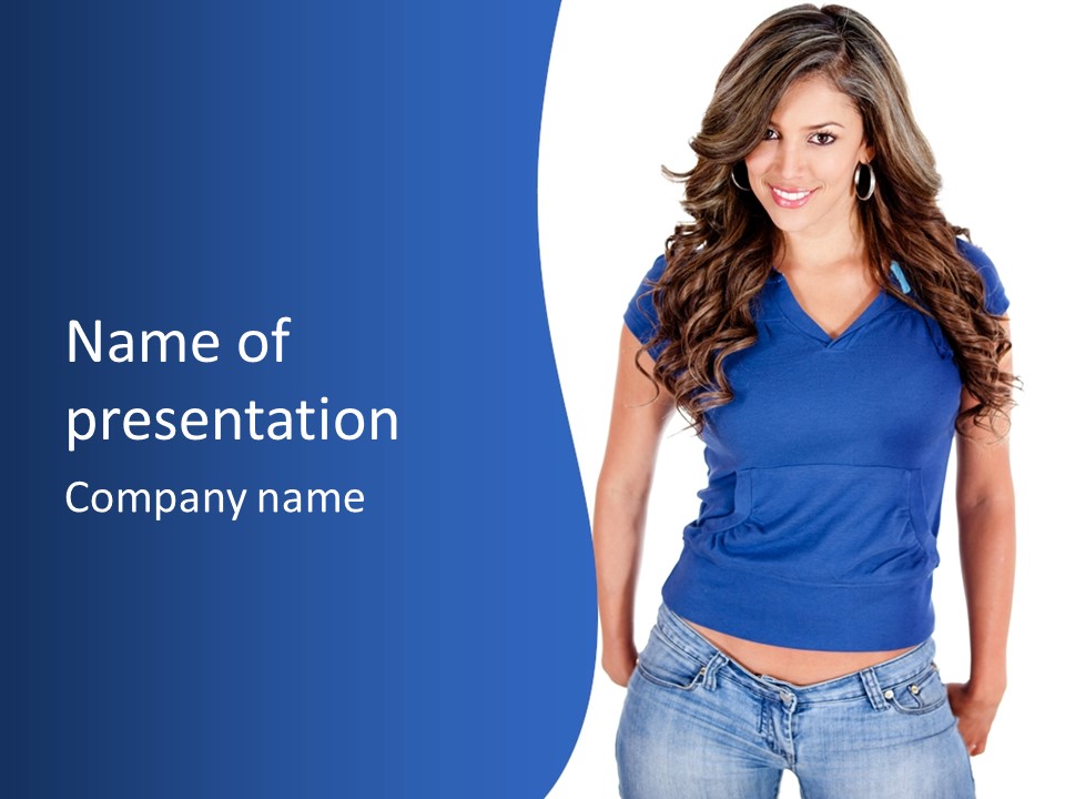 People Girl Attractive PowerPoint Template