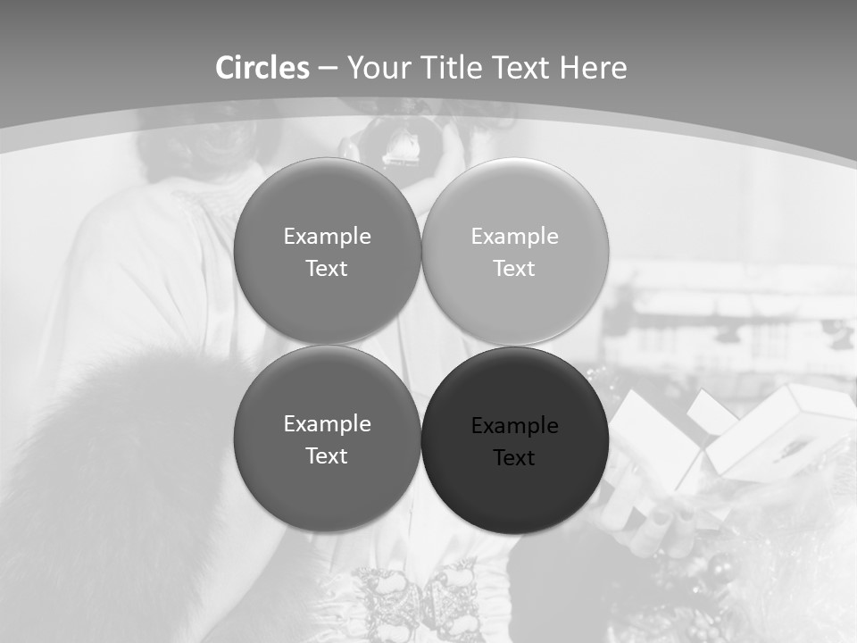 A Woman Talking On A Phone While Wearing A Fur Stole PowerPoint Template