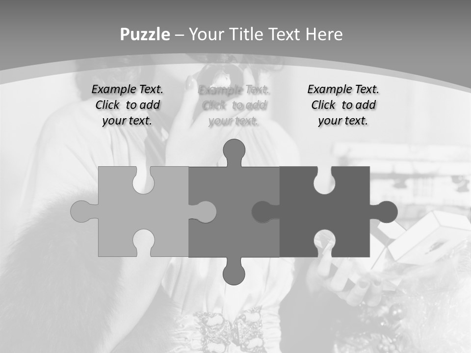 A Woman Talking On A Phone While Wearing A Fur Stole PowerPoint Template