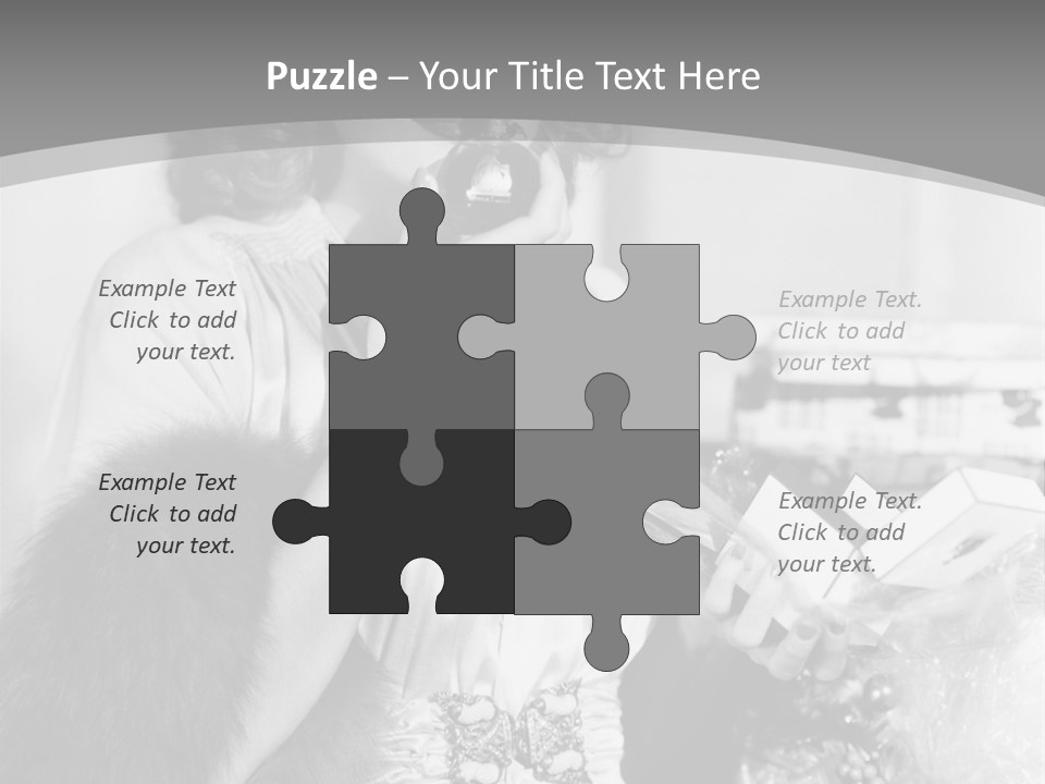 A Woman Talking On A Phone While Wearing A Fur Stole PowerPoint Template