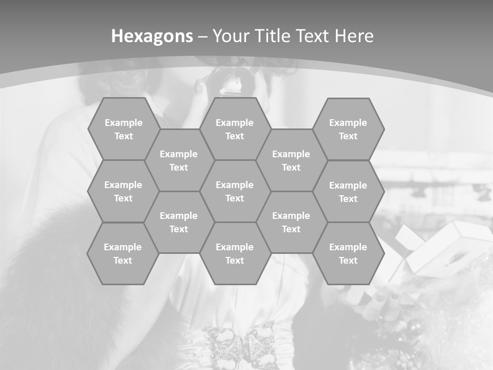 A Woman Talking On A Phone While Wearing A Fur Stole PowerPoint Template