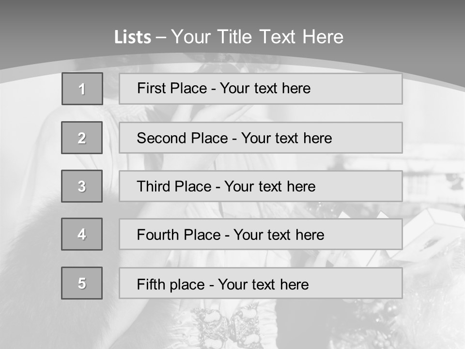 A Woman Talking On A Phone While Wearing A Fur Stole PowerPoint Template