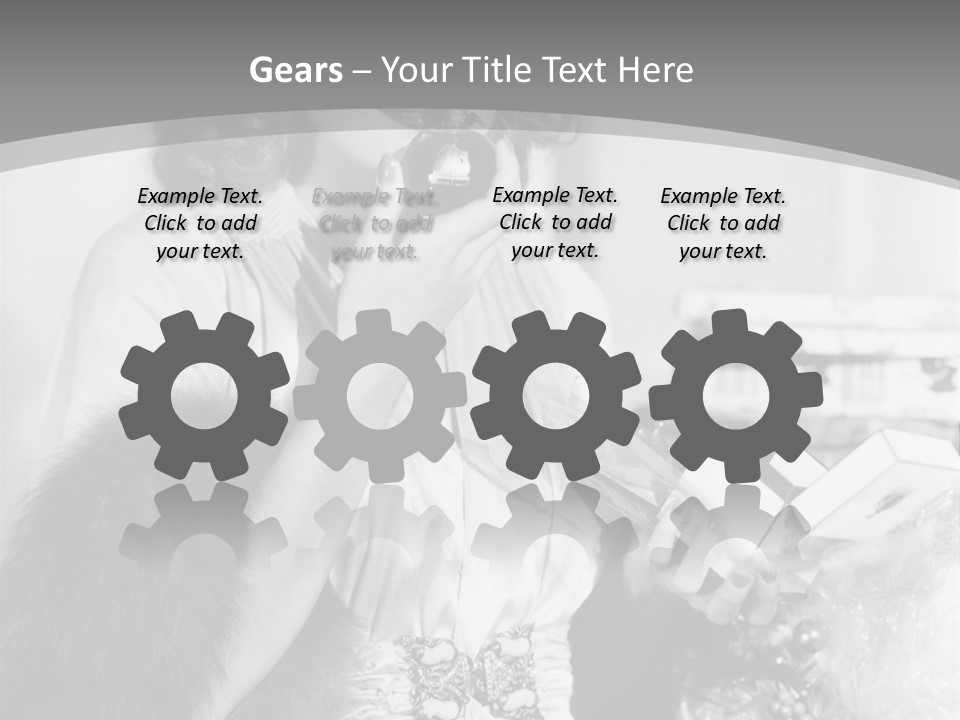 A Woman Talking On A Phone While Wearing A Fur Stole PowerPoint Template