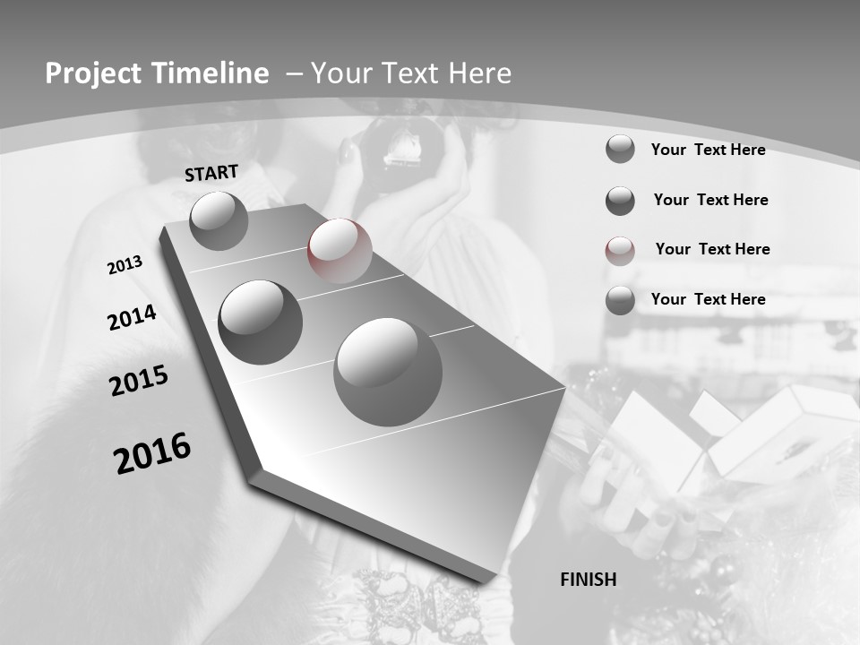 A Woman Talking On A Phone While Wearing A Fur Stole PowerPoint Template