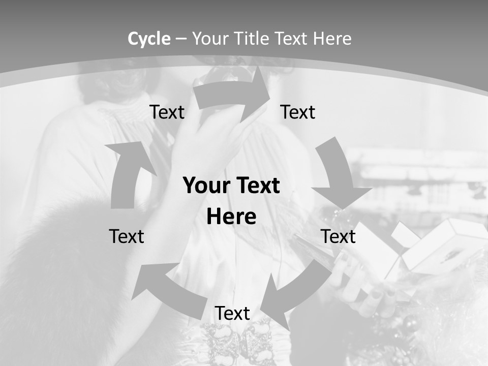 A Woman Talking On A Phone While Wearing A Fur Stole PowerPoint Template