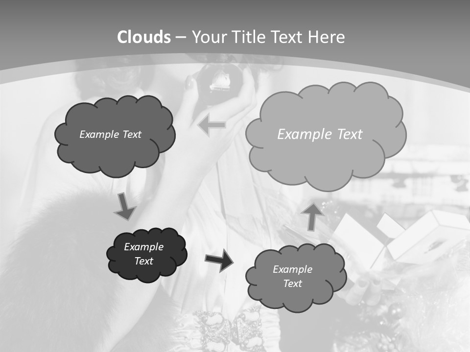 A Woman Talking On A Phone While Wearing A Fur Stole PowerPoint Template