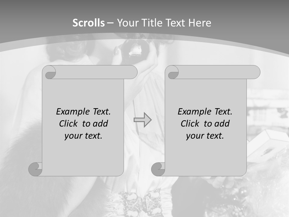 A Woman Talking On A Phone While Wearing A Fur Stole PowerPoint Template