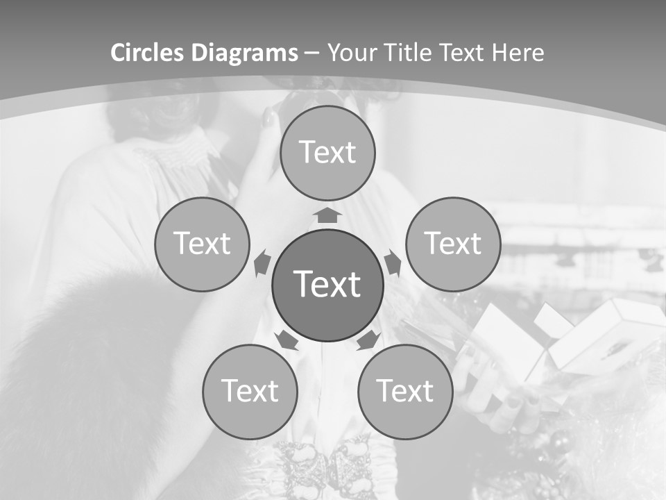 A Woman Talking On A Phone While Wearing A Fur Stole PowerPoint Template