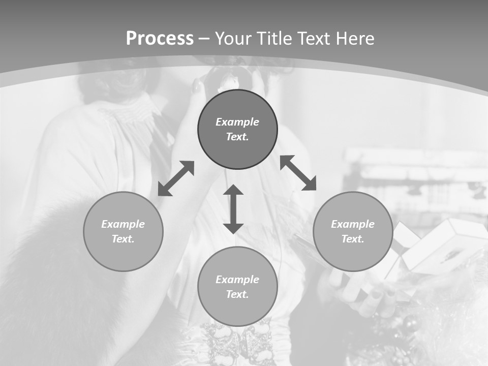 A Woman Talking On A Phone While Wearing A Fur Stole PowerPoint Template