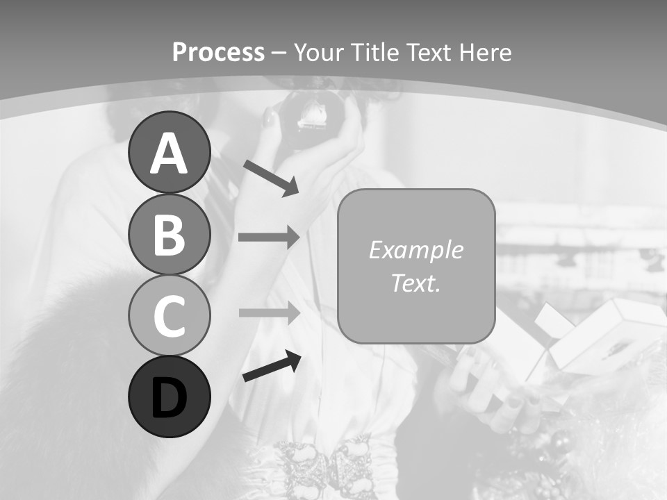 A Woman Talking On A Phone While Wearing A Fur Stole PowerPoint Template