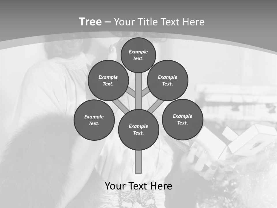 A Woman Talking On A Phone While Wearing A Fur Stole PowerPoint Template