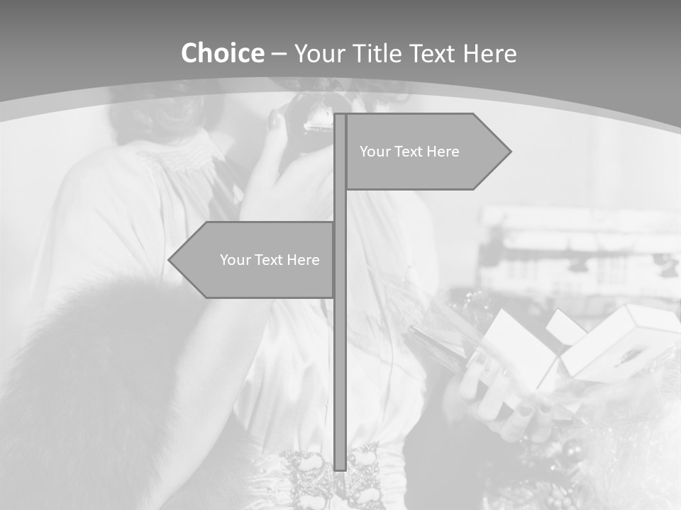 A Woman Talking On A Phone While Wearing A Fur Stole PowerPoint Template