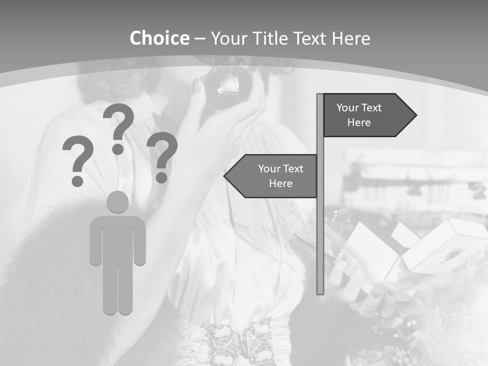 A Woman Talking On A Phone While Wearing A Fur Stole PowerPoint Template