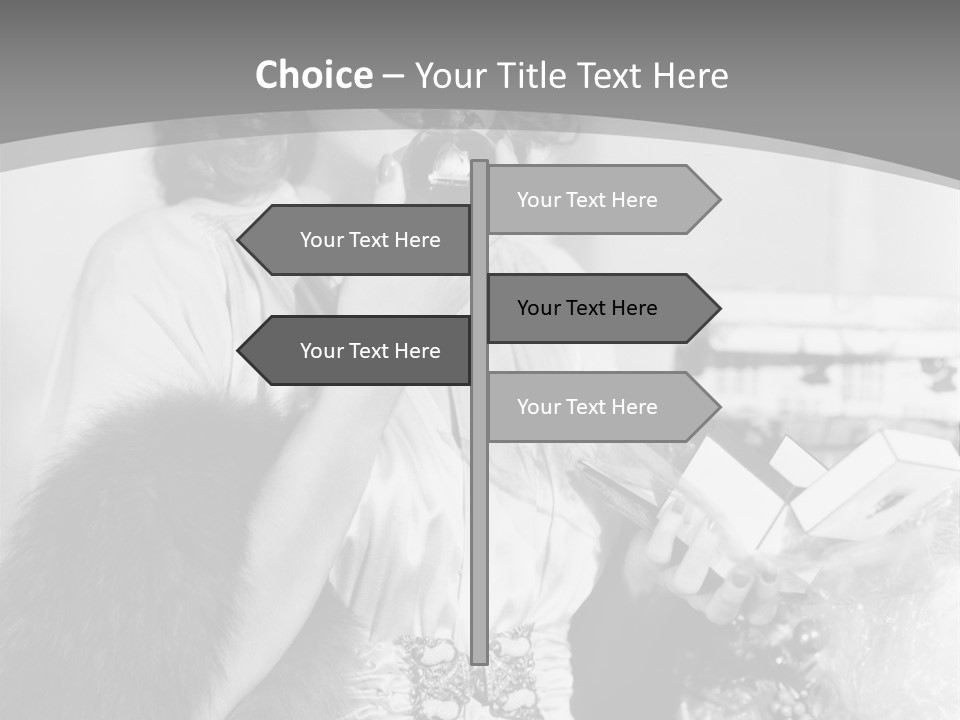 A Woman Talking On A Phone While Wearing A Fur Stole PowerPoint Template