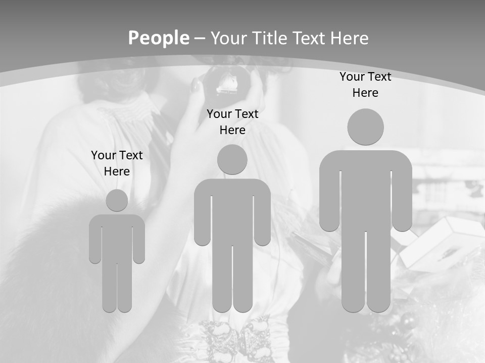 A Woman Talking On A Phone While Wearing A Fur Stole PowerPoint Template