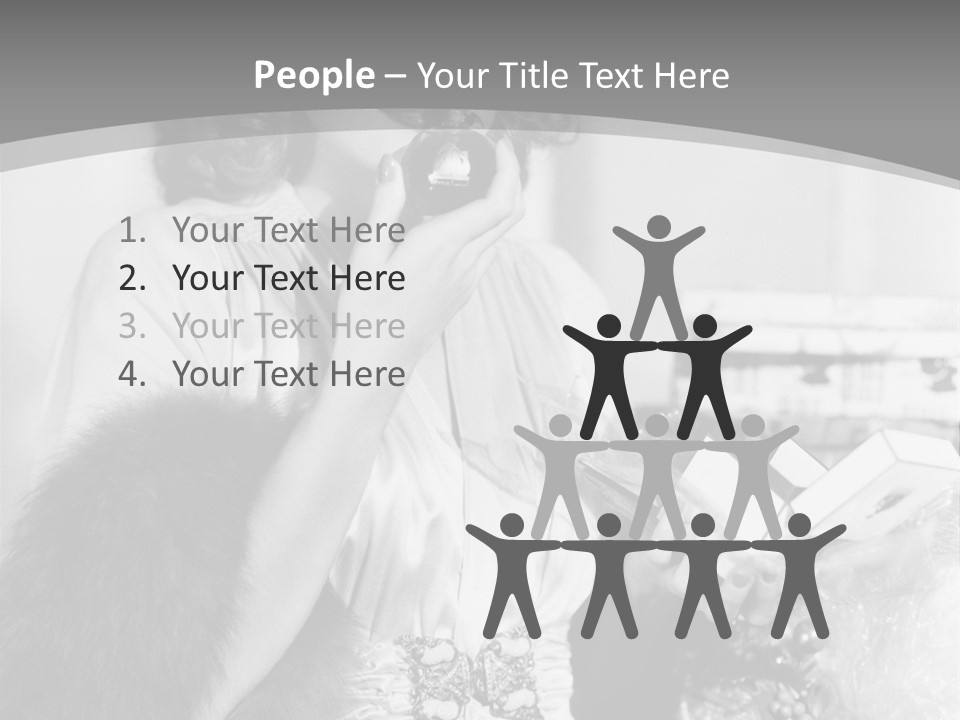 A Woman Talking On A Phone While Wearing A Fur Stole PowerPoint Template