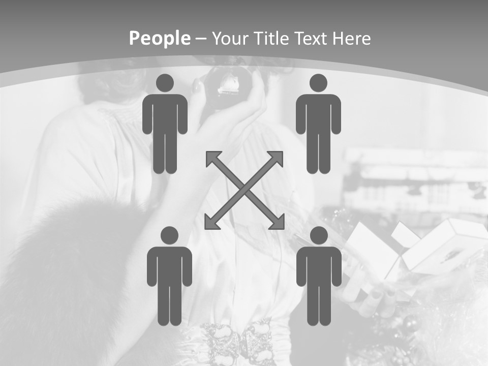 A Woman Talking On A Phone While Wearing A Fur Stole PowerPoint Template