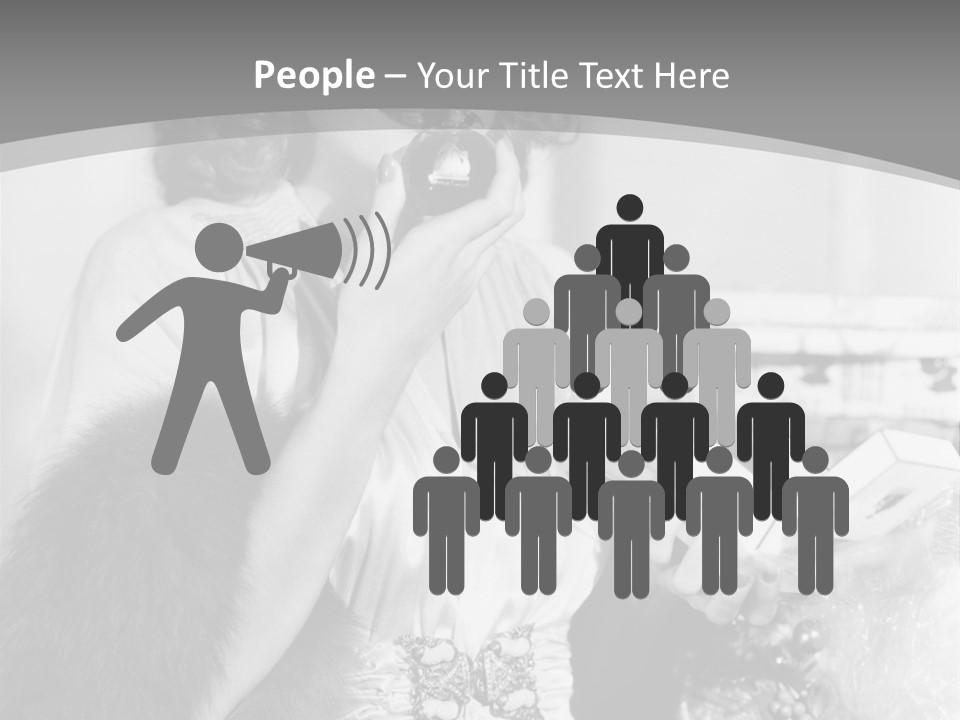 A Woman Talking On A Phone While Wearing A Fur Stole PowerPoint Template