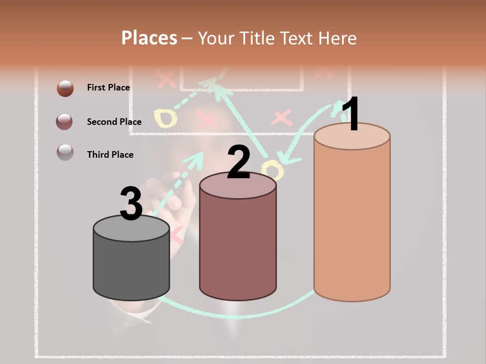 A Man Drawing A Soccer Field On A Blackboard PowerPoint Template