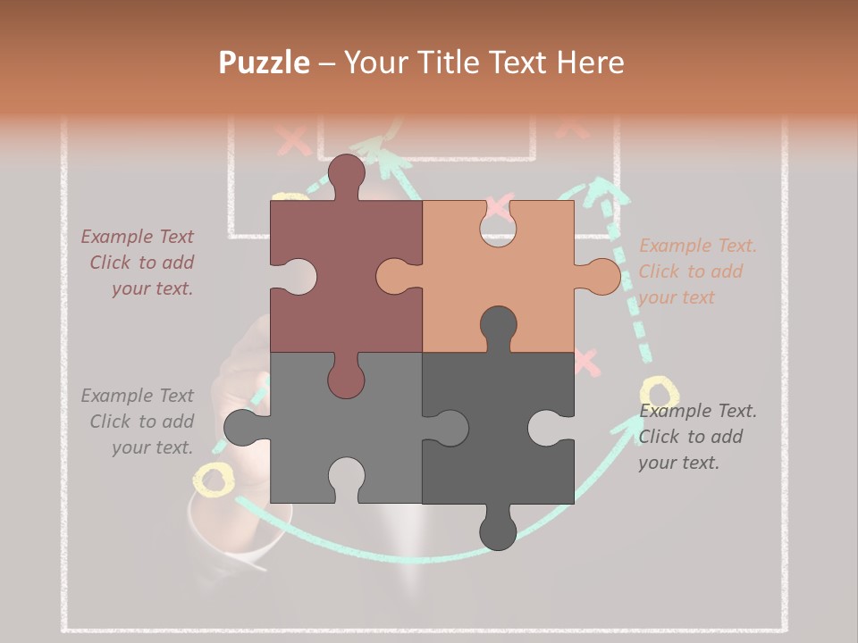 A Man Drawing A Soccer Field On A Blackboard PowerPoint Template