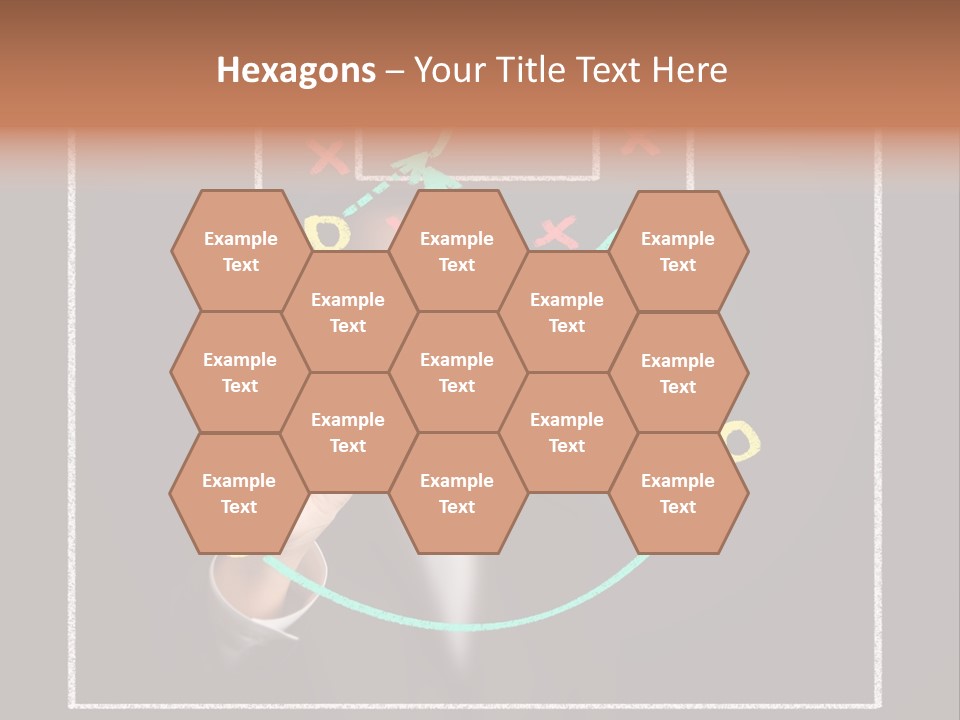 A Man Drawing A Soccer Field On A Blackboard PowerPoint Template