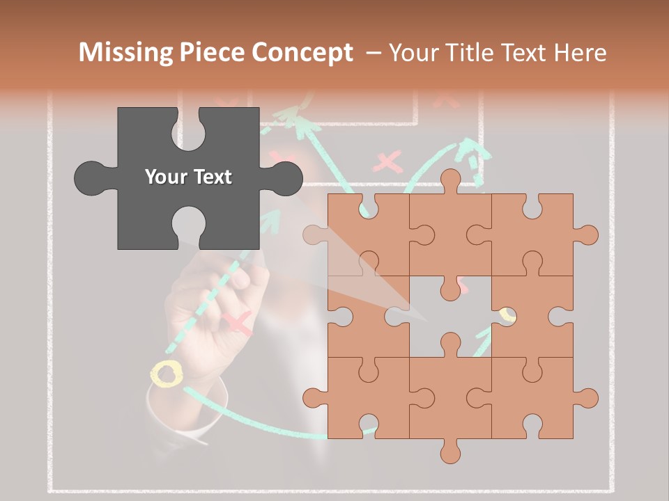 A Man Drawing A Soccer Field On A Blackboard PowerPoint Template