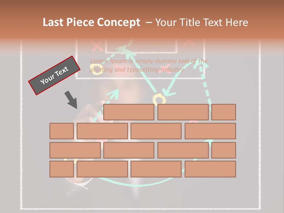 A Man Drawing A Soccer Field On A Blackboard PowerPoint Template