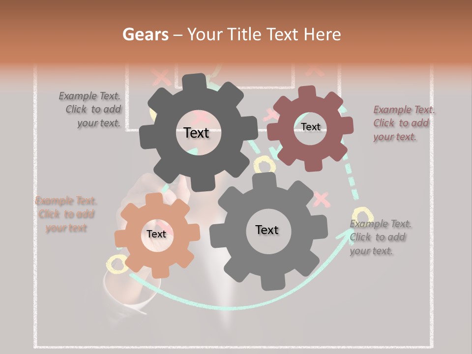 A Man Drawing A Soccer Field On A Blackboard PowerPoint Template