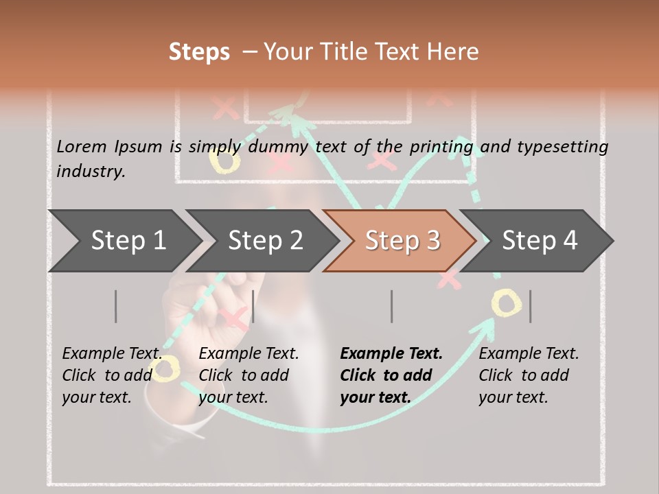 A Man Drawing A Soccer Field On A Blackboard PowerPoint Template