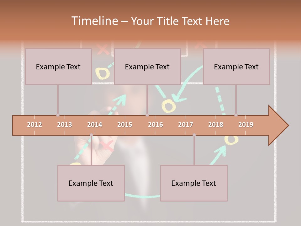A Man Drawing A Soccer Field On A Blackboard PowerPoint Template