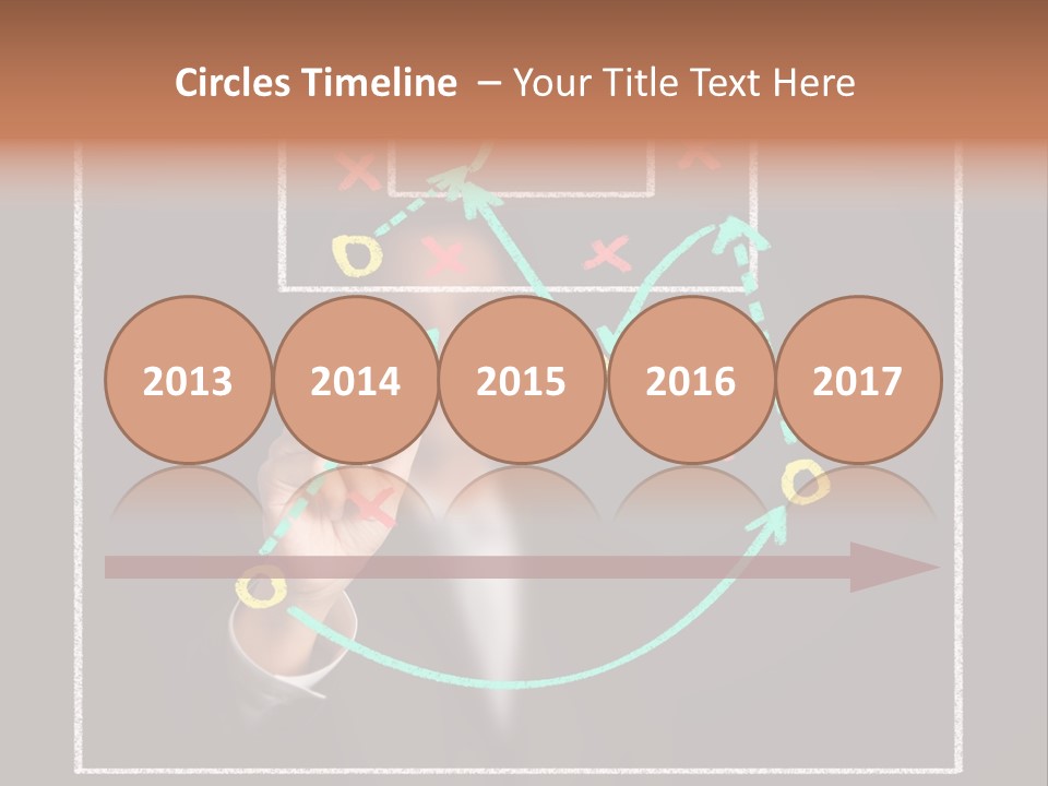 A Man Drawing A Soccer Field On A Blackboard PowerPoint Template