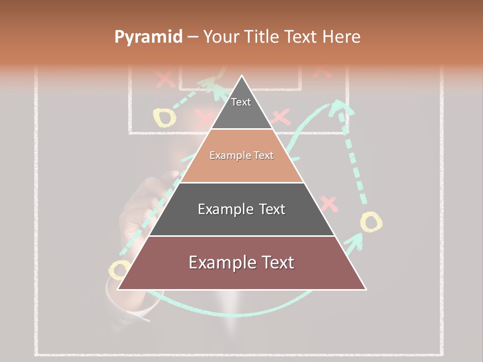 A Man Drawing A Soccer Field On A Blackboard PowerPoint Template