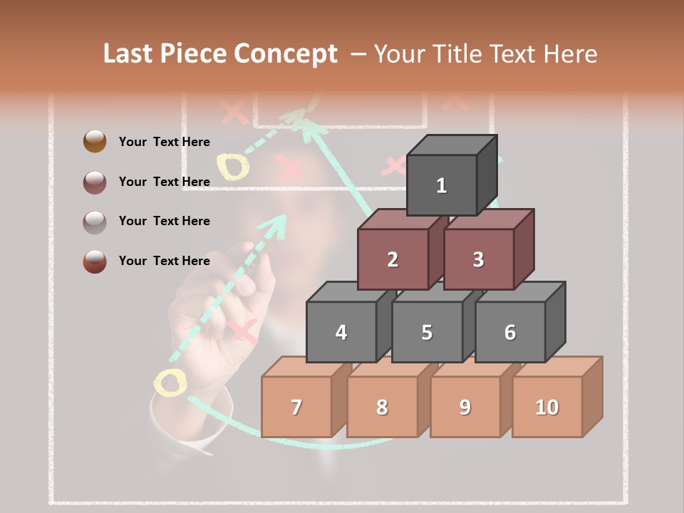 A Man Drawing A Soccer Field On A Blackboard PowerPoint Template